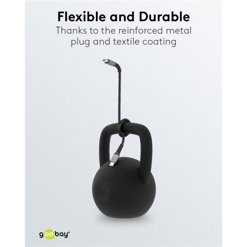 Kabel - USB C-C, 60W, 1m, metallplugger - Bilde 6