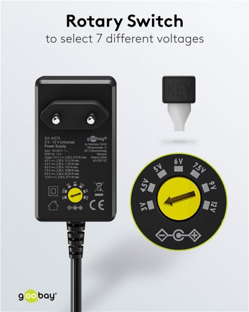 Batterieliminator, 3-12V, 2.25A, 27W - Bilde 3