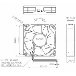 Alternative view of Vifte, 12V, 80 x 20mm, MagLev, 3300rpm