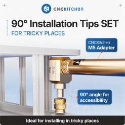 90° adapter for loddespisser, M2-M3